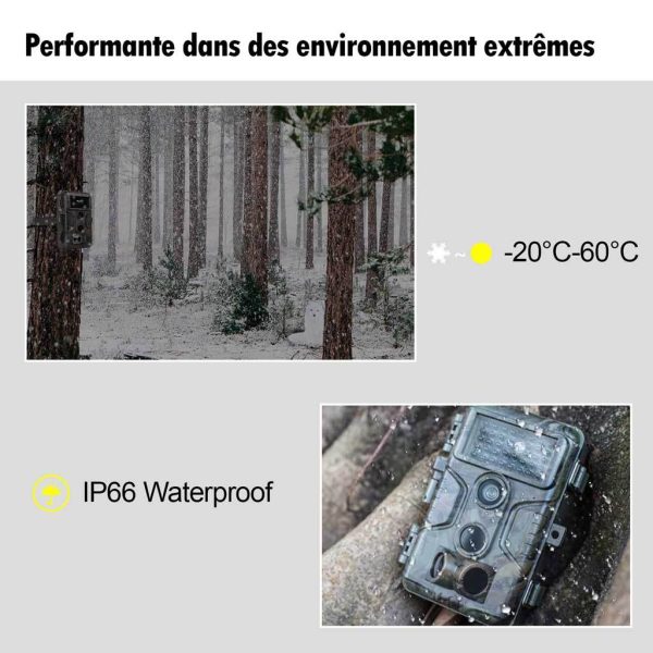 Caméra de Chasse, 32MP 1296P avec Son et Vision Nocturne, IP66 Étanche et No Glow LED Infrarouge, Activé par Le Mouvement|A280 Camouflage Gris foncé Online-Schn?ppchen – Bild 4