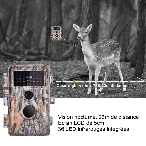 Pack x5 Caméras Piege Photographique Nocturne Vision 32MP HD1296P,Détection de Mouvement PIR de 70° Étanche IP66 et Fonction Time Lapse |A252 Gris Jetzt online – Bild 5