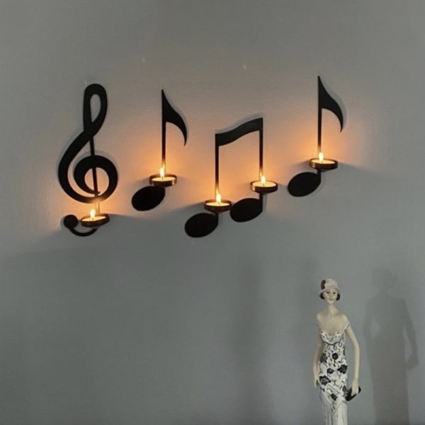 Applique Murale Note de Musique Noire Mode – Bild 2