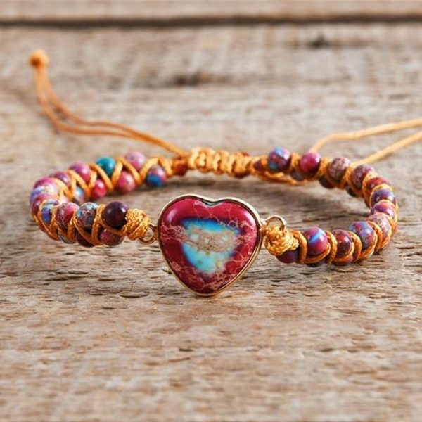 À ma petite-fille Love You Forever Jasper Heart Bracelet Verkauf