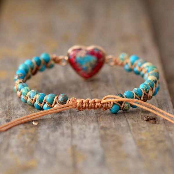 À ma petite-fille Love You Forever Jasper Heart Bracelet Verkauf – Bild 4