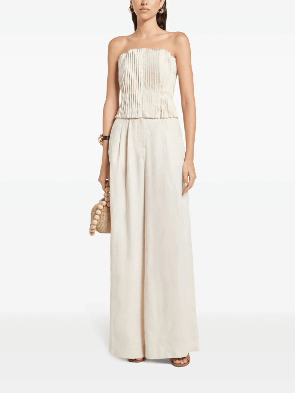 Sasha Leinenhose Beige Rabatt